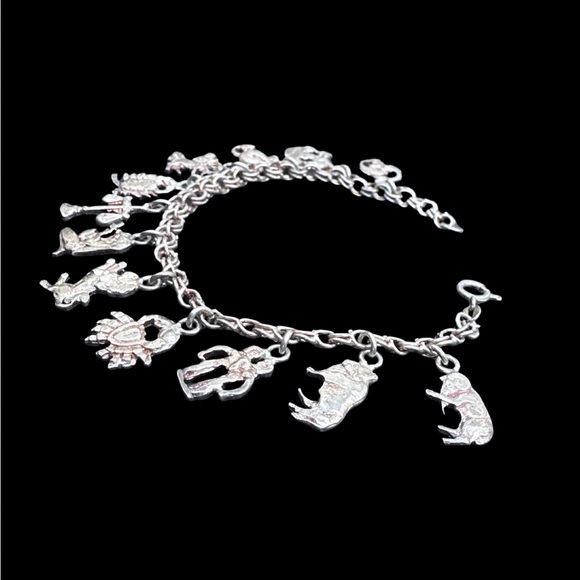 Vintage Sterling Silver Zodiac Charm Bracelet - Picture 3 of 4